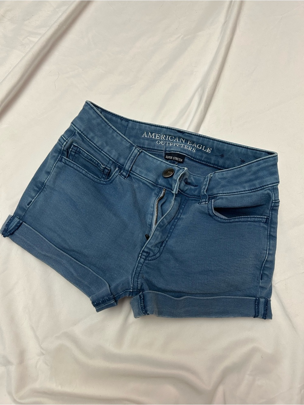 American Eagle Outfitters Indigo Roll-Hem Denim Shorts
